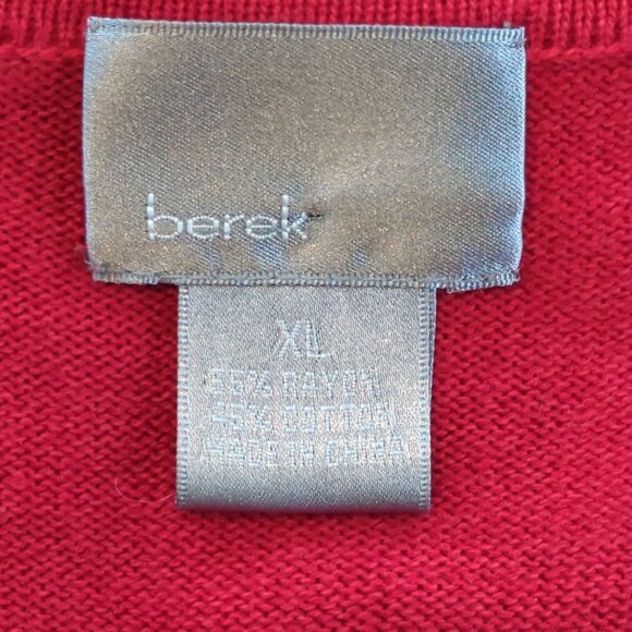 Berek Vintage Red Sweater Cardigan Women’s XL Embroidered Dog and Bone Beaded - Picture 7 of 16